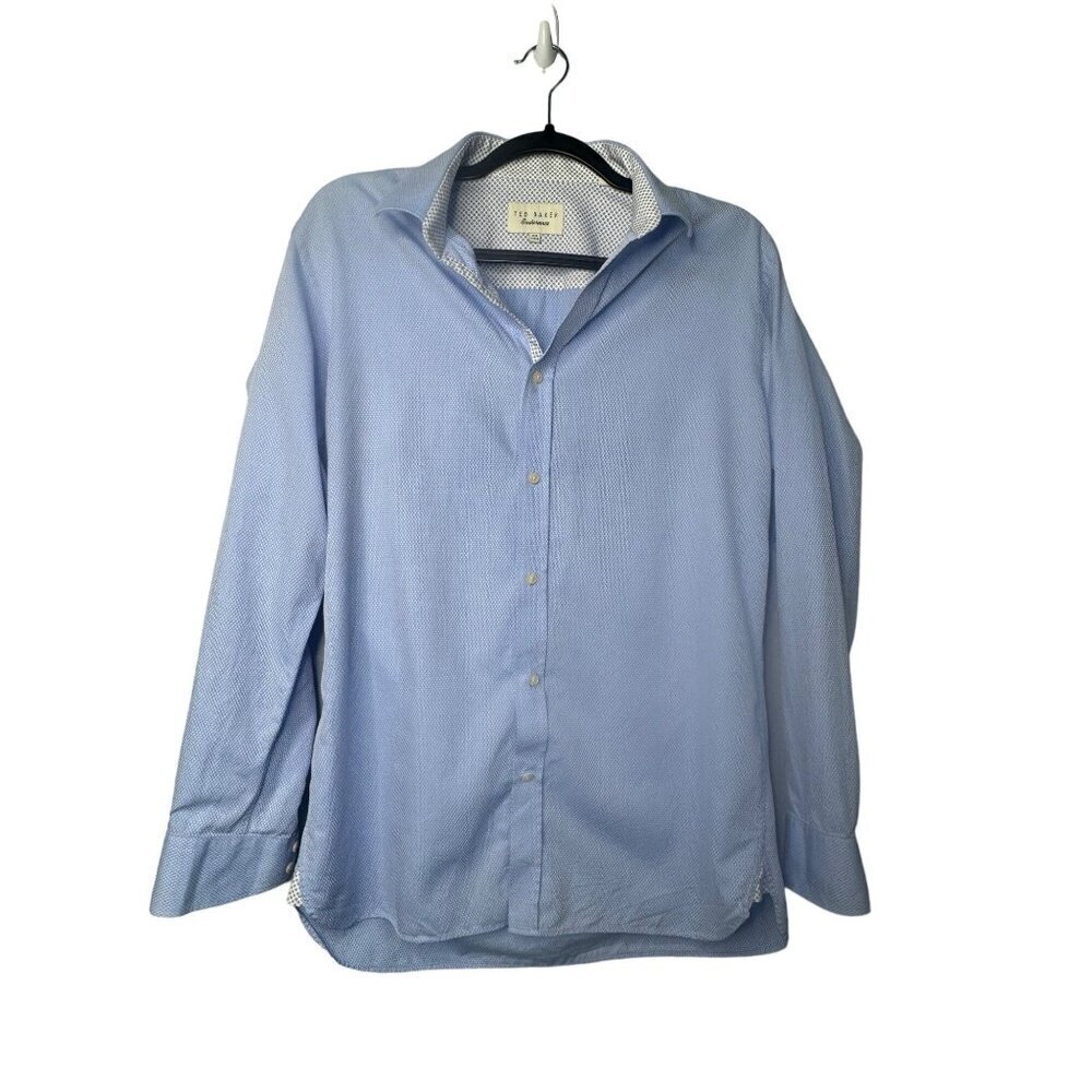 Ted Baker‎ Endurance Mens Button Down Cotton Shirt 15.5 Collar 32/33 FlipCuff
